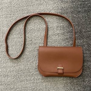 Brown faux leather Charlie O crossbody purse
